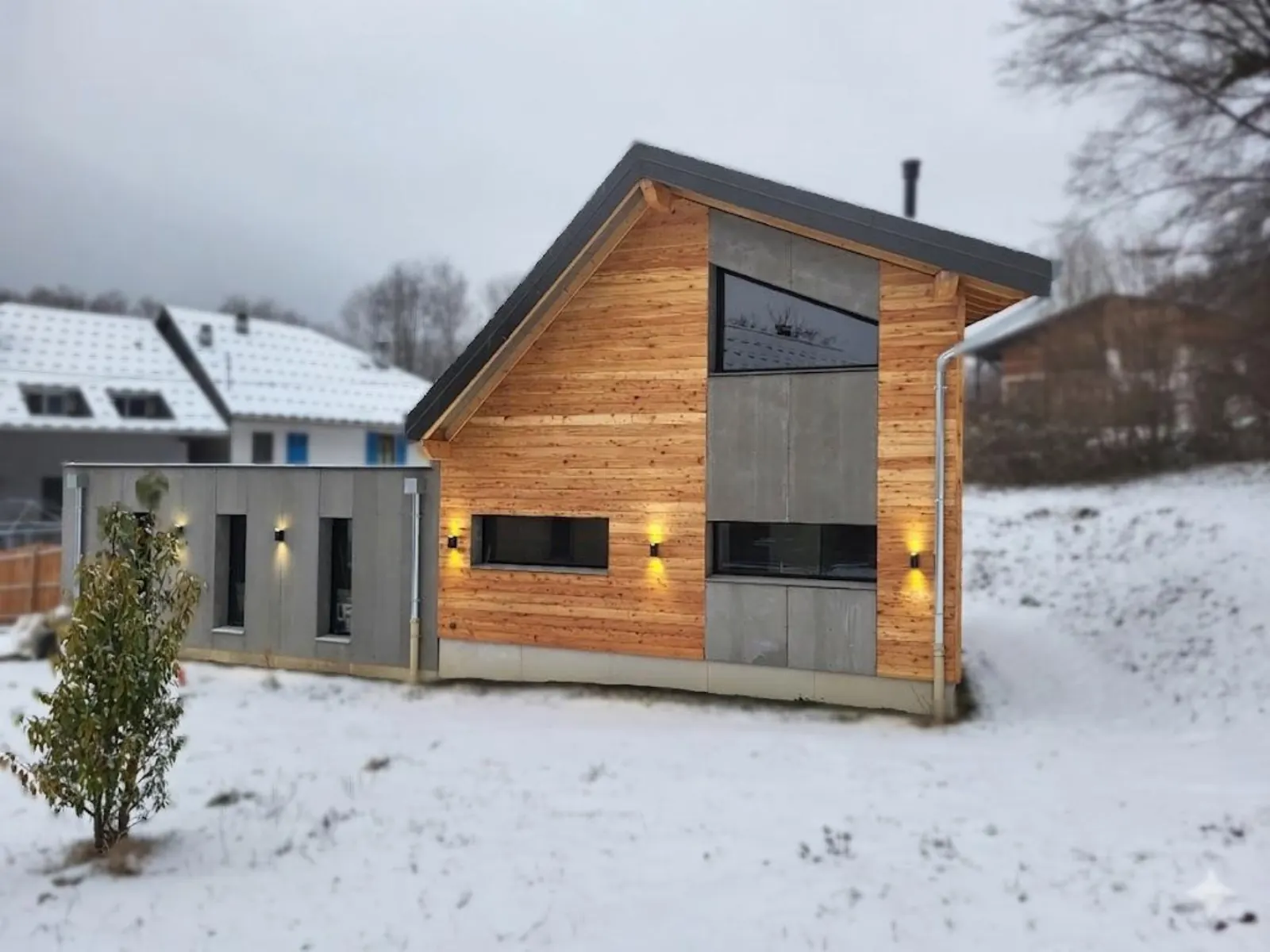 Maison ossature bois — construction neuve à Mercury, réalisation Rhénium Habitat